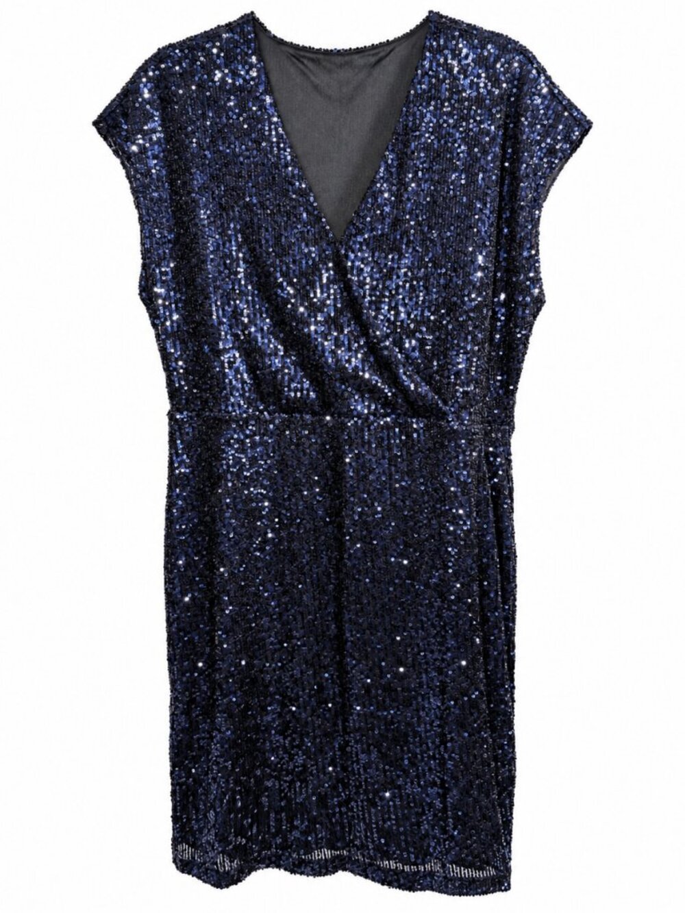 Reitmans Rock & Shine β Navy Sequin Faux-Wrap Cocktail Dress β L β NWT